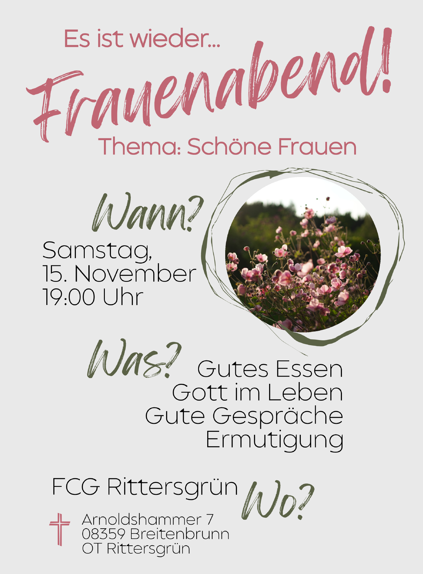 Flyer Frauenabend – Thema: Schöne Frauen